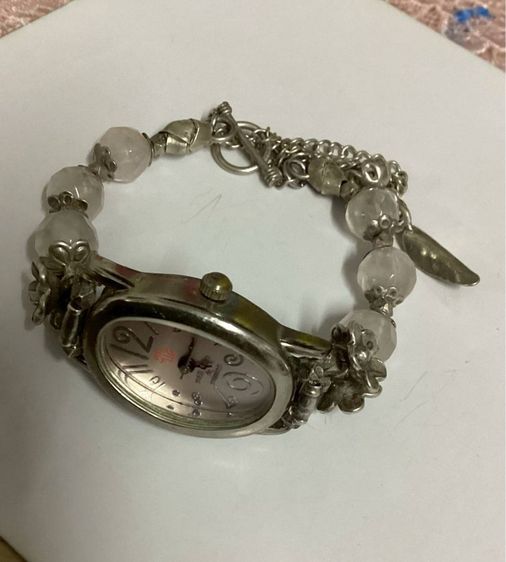 📌นาฬิกาแบรนด์ญี่ปุ่นแท้ เงินแท้  หินโรสควอต🩷🩷 เดินปกติ  รูปที่ 7