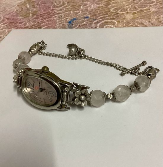 📌นาฬิกาแบรนด์ญี่ปุ่นแท้ เงินแท้  หินโรสควอต🩷🩷 เดินปกติ  รูปที่ 3