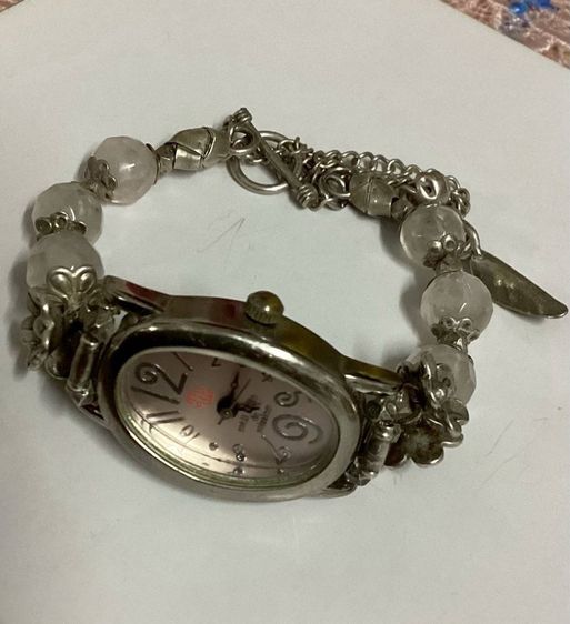 📌นาฬิกาแบรนด์ญี่ปุ่นแท้ เงินแท้  หินโรสควอต🩷🩷 เดินปกติ 