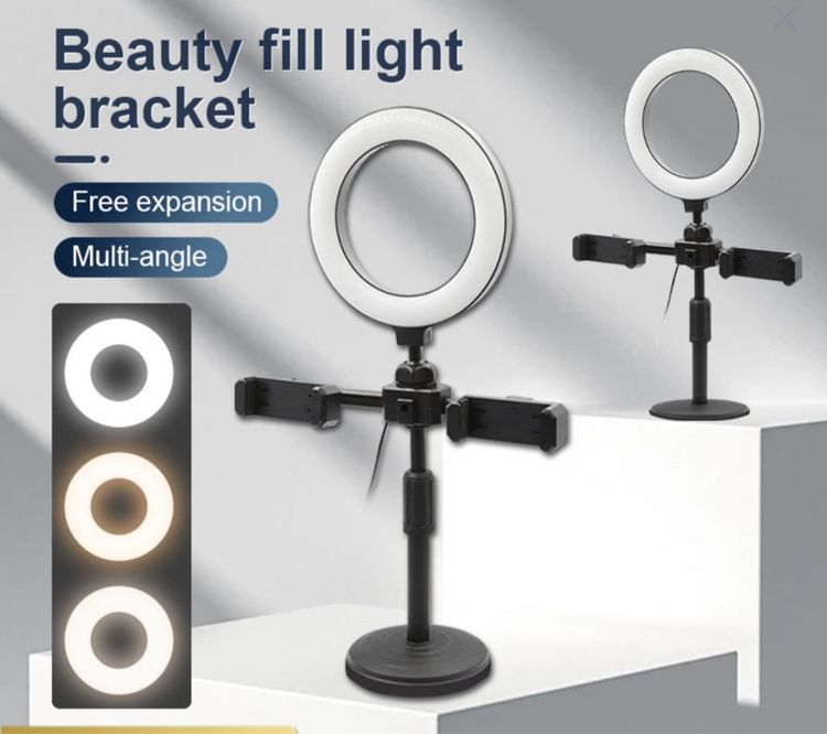 ขาตั้งมือถือพร้อมไฟไลฟสด 2ขา  รูปที่ 2