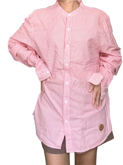 เชิ้ตแขนยาว สีแดง ลายทาง และลายตาราง สภาพดี รูปที่ 8