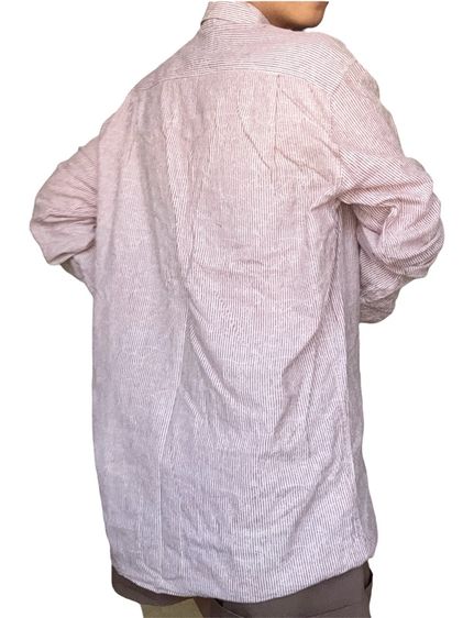 เชิ้ตแขนยาว สีแดง ลายทาง และลายตาราง สภาพดี รูปที่ 5