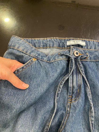 ปราด้า เดนิม กางเกงยีนส์ ทรงขากระบอกกว้าง รูปที่ 5