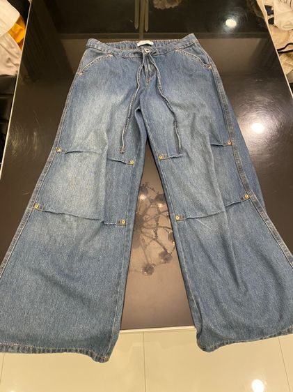 ปราด้า เดนิม กางเกงยีนส์ ทรงขากระบอกกว้าง รูปที่ 13