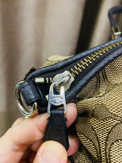 Used COACH SMALL KELSEY SATCHEL IN SIGNATURE WITH LEATHER TRIM แท้  รูปที่ 10