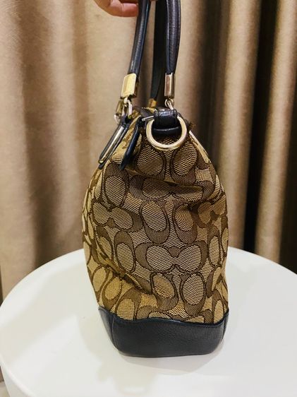 Used COACH SMALL KELSEY SATCHEL IN SIGNATURE WITH LEATHER TRIM แท้  รูปที่ 5