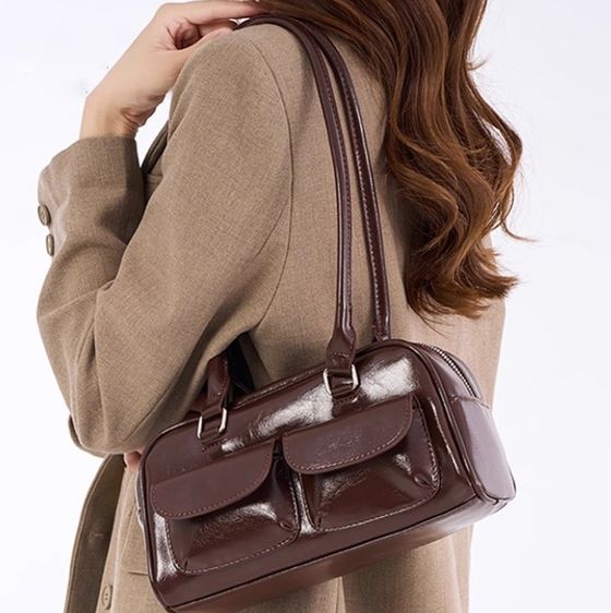 กระเป๋าสะพายแฟชั่นสีน้ำตาล ทรงสวยสไตล์แบรนด์ดัง ดีไซน์คล้าย Stand Oil มากกก 🤎 ใหม่มากไม่มีตำหนิ รูปที่ 11