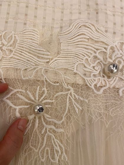 ชาแนล เสื้อตัวยาว กึ่งเดรส  เนื้อผ้าลูกไม้ฝรั่งเศส รูปที่ 6