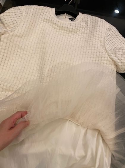 ชาแนล เสื้อตัวยาว กึ่งเดรส  เนื้อผ้าลูกไม้ฝรั่งเศส รูปที่ 3