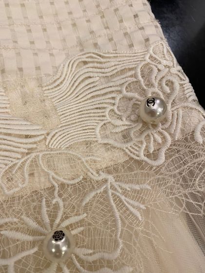 ชาแนล เสื้อตัวยาว กึ่งเดรส  เนื้อผ้าลูกไม้ฝรั่งเศส รูปที่ 8