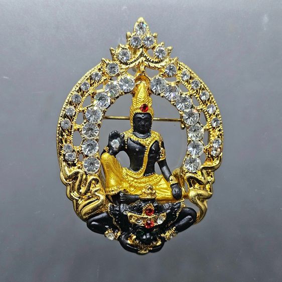 ล็อกเก็ตพระเทวราชโพธิสัตว์ จตุคามรามเทพ รุ่นทุ่งเศรษฐี องค์ดำ เนื้อลงยาฝังเพชร พิธีพุทธาภิเษก 5 วาระ วัดมหาธาตุวรมหาวิหาร นครศรีธรรมราช ปี25 รูปที่ 3