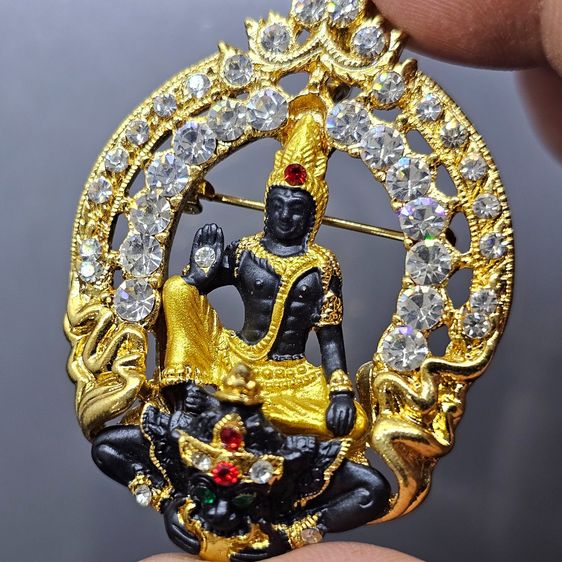 ล็อกเก็ตพระเทวราชโพธิสัตว์ จตุคามรามเทพ รุ่นทุ่งเศรษฐี องค์ดำ เนื้อลงยาฝังเพชร พิธีพุทธาภิเษก 5 วาระ วัดมหาธาตุวรมหาวิหาร นครศรีธรรมราช ปี25 รูปที่ 4