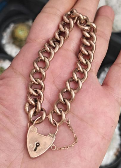 สร้อยข้อมือทองคำแท้ 9k (9ct 38.39℅) Rose Gold Made in england งานเก่ายุค Victorian สวยหายากมาก ราคาแบ่งปันครับ รูปที่ 2