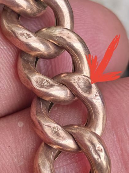 สร้อยข้อมือทองคำแท้ 9k (9ct 38.39℅) Rose Gold Made in england งานเก่ายุค Victorian สวยหายากมาก ราคาแบ่งปันครับ รูปที่ 15