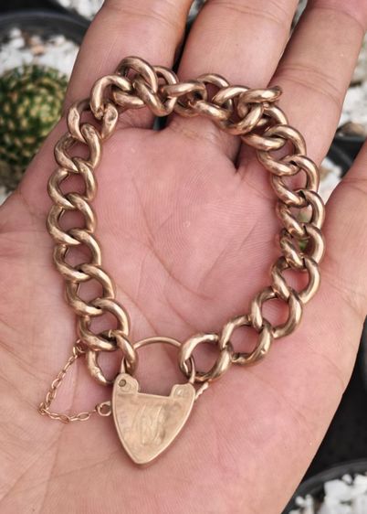 สร้อยข้อมือทองคำแท้ 9k (9ct 38.39℅) Rose Gold Made in england งานเก่ายุค Victorian สวยหายากมาก ราคาแบ่งปันครับ