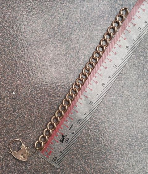 สร้อยข้อมือทองคำแท้ 9k (9ct 38.39℅) Rose Gold Made in england งานเก่ายุค Victorian สวยหายากมาก ราคาแบ่งปันครับ รูปที่ 12