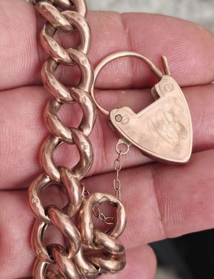 สร้อยข้อมือทองคำแท้ 9k (9ct 38.39℅) Rose Gold Made in england งานเก่ายุค Victorian สวยหายากมาก ราคาแบ่งปันครับ รูปที่ 6