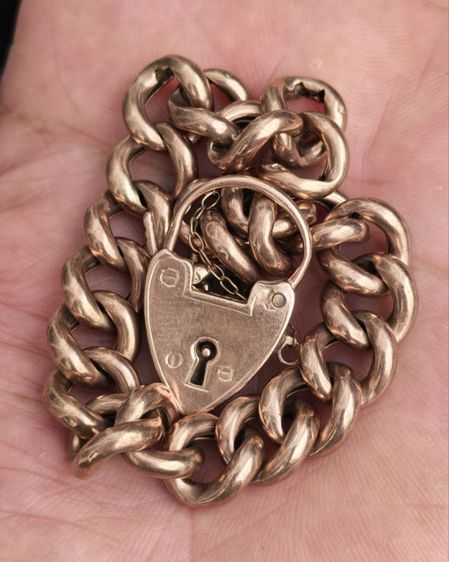 สร้อยข้อมือทองคำแท้ 9k (9ct 38.39℅) Rose Gold Made in england งานเก่ายุค Victorian สวยหายากมาก ราคาแบ่งปันครับ รูปที่ 5