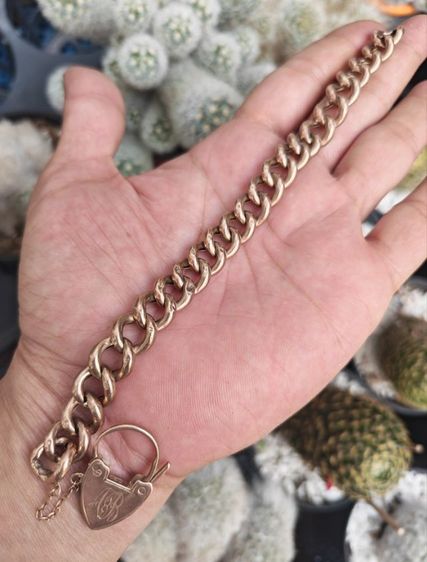 สร้อยข้อมือทองคำแท้ 9k (9ct 38.39℅) Rose Gold Made in england งานเก่ายุค Victorian สวยหายากมาก ราคาแบ่งปันครับ รูปที่ 3