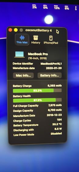 Rare Ultimate Spec MacBook Pro 16” 2019 - i9-9980HK  64GB RAM  2TB SSD  Radeon5500M-8GB VRam รูปที่ 2