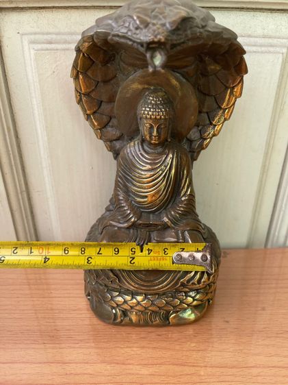 พระปางสมาธิ นาคปรกทองเหลือง รูปที่ 8