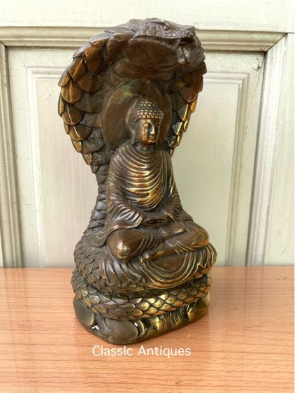 พระปางสมาธิ นาคปรกทองเหลือง รูปที่ 2