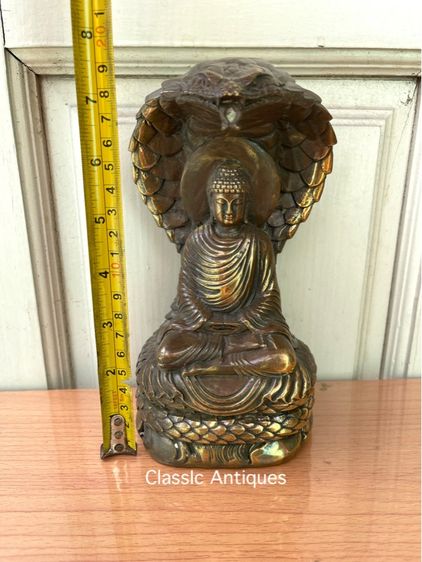 พระปางสมาธิ นาคปรกทองเหลือง รูปที่ 7