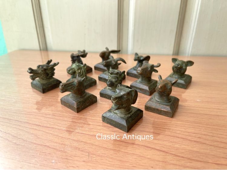 ตราประทับ ทองเหลืองออกสัมฤทธิ์ 12ราศรี สะสม