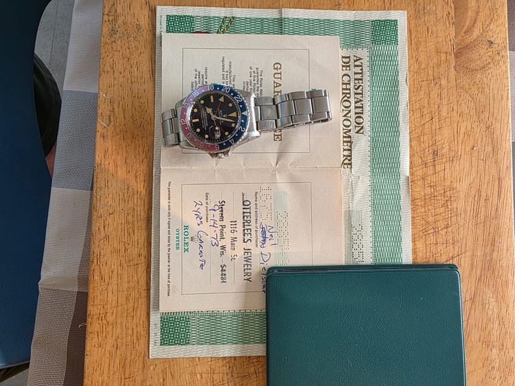 Rolex gmt 1675 vintage paper