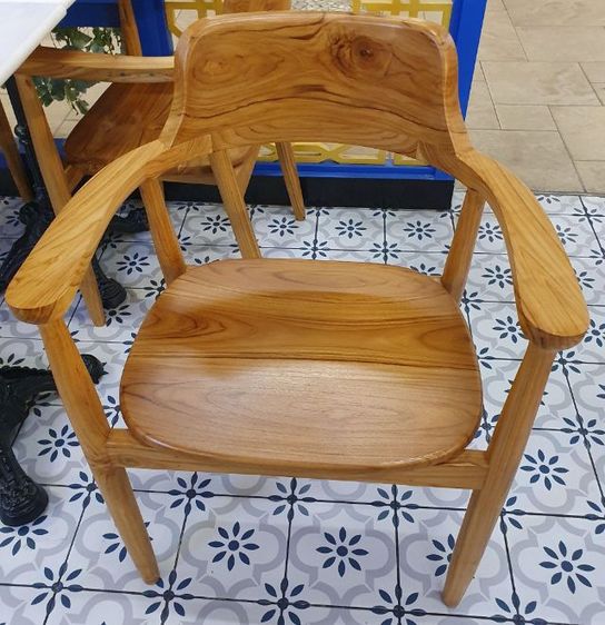 ชุดโต๊ะแผ่นหินขาวอิตาลีเก้าอี้ไม้แท้ รูปที่ 9