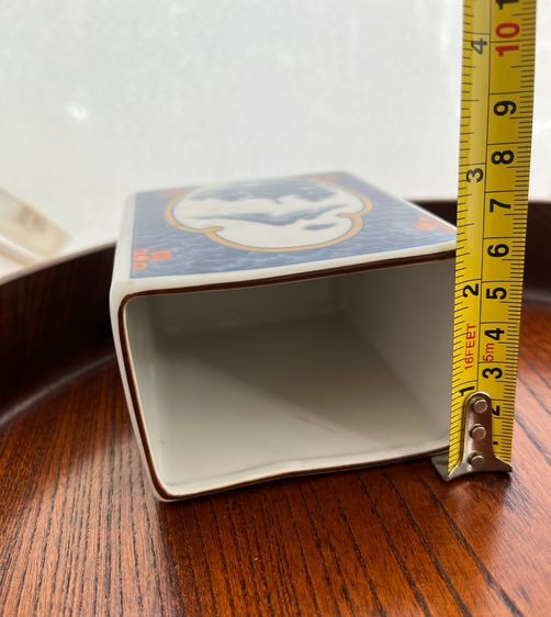 กล่องเซรามิก 4 เหลี่ยม ลายญี่ปุ่นโบราณ (ลายเบญจรงค์) รูปที่ 7