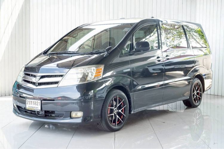 Toyota Alphard 2007 Van เบนซิน ไม่ติดแก๊ส เกียร์อัตโนมัติ ดำ รูปที่ 2