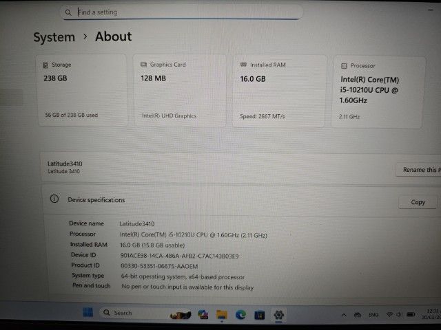 ขาย Dell Latitude 3410 i5-10210U 16GB SSD 256GB จอ 14" Wi-Fi6 รูปที่ 6