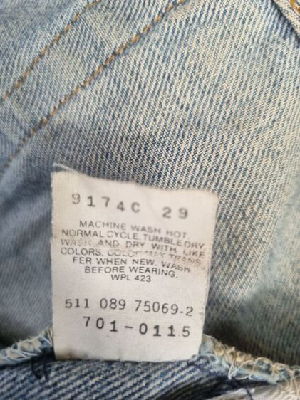 Levi's 701 ปี 89 W30 L30 ไม่เคยตัดขา มือเดียว รูปที่ 5
