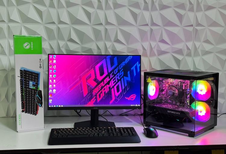 คอมพิวเตอร์ครบชุด พร้อมจอ 24นิ้ว 240Hz Core i3 gen10 GTX 1650