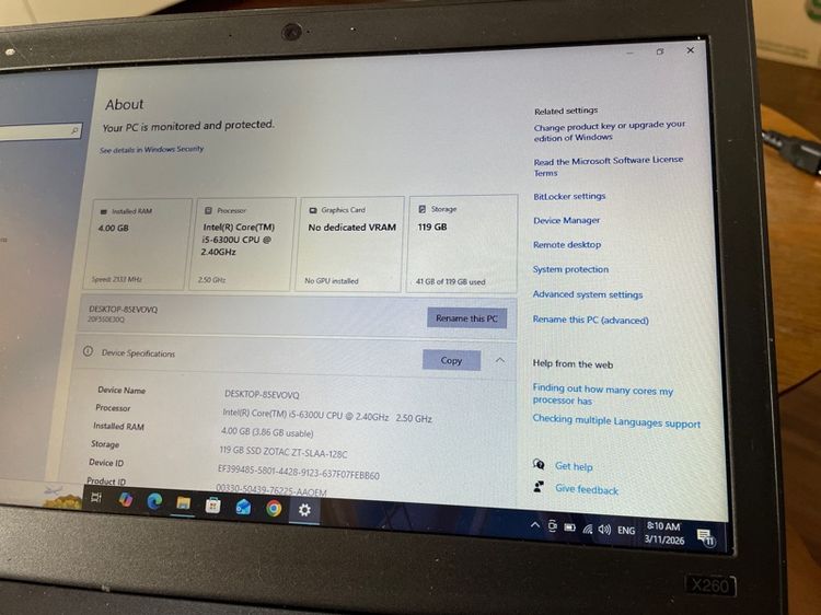 Lenovo ThinkPad 260x SSD 128 รูปที่ 5