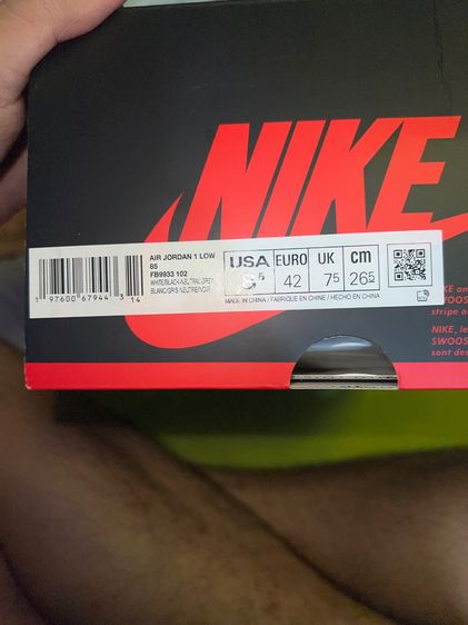 Jordan 1 Low White Black Grey รูปที่ 7