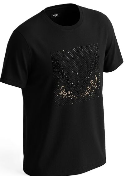 เสื้อยืดคอกลม FENDI FF Mesh Panel T- shirt  รูปที่ 4