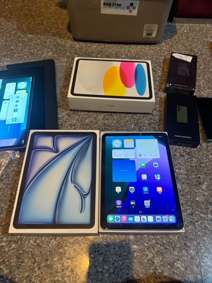 Apple 256 GB ขายiPadAir6 M2 สีใหม่Blue256กิ๊กมีกล่องไร้รอยตกใช้งานดีทุกๆฟังชั่นถูกมากกกสวยๆๆๆ