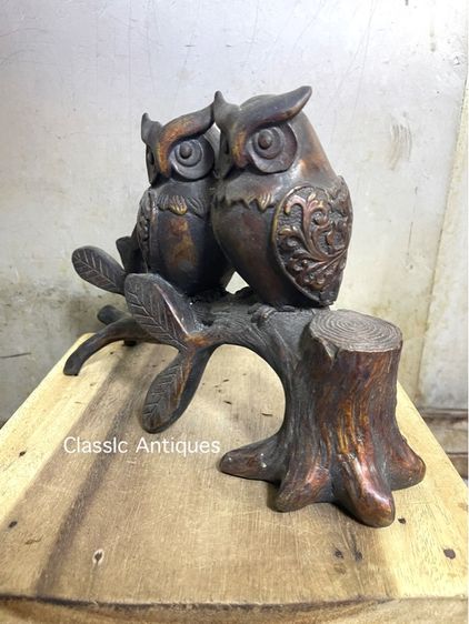 รูปปั้น นกฮูก ทองเหลือง สะสม รูปที่ 6