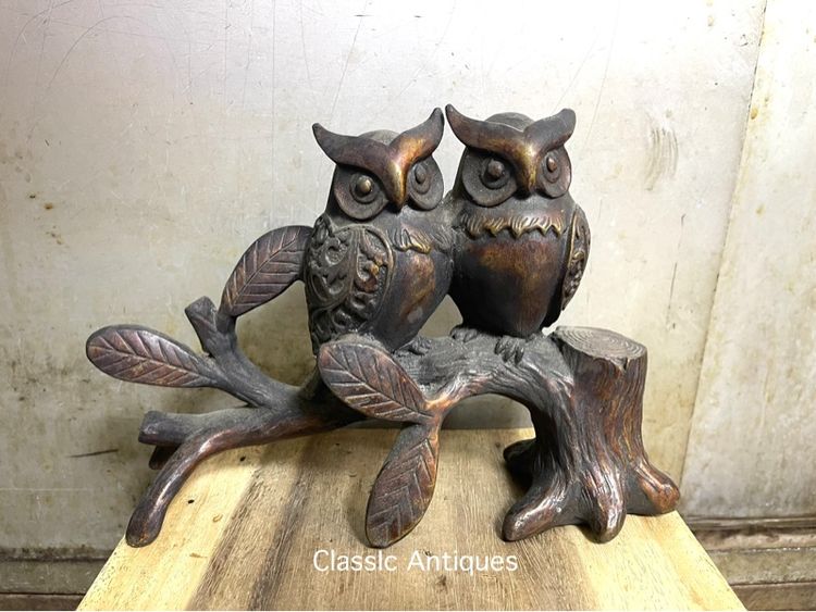 รูปปั้น นกฮูก ทองเหลือง สะสม รูปที่ 3