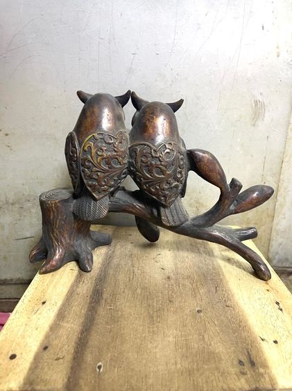 รูปปั้น นกฮูก ทองเหลือง สะสม รูปที่ 8