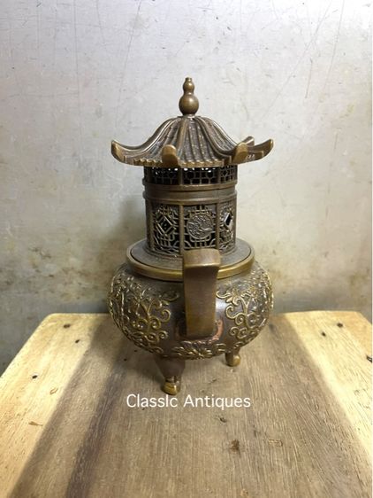 กระถาง กำยาน ทองเหลืองสะสม A20 รูปที่ 6