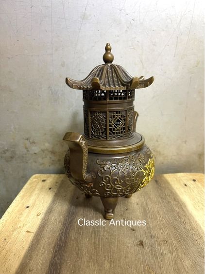 กระถาง กำยาน ทองเหลืองสะสม A20 รูปที่ 8