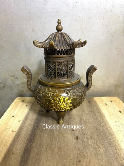 กระถาง กำยาน ทองเหลืองสะสม A20 รูปที่ 5