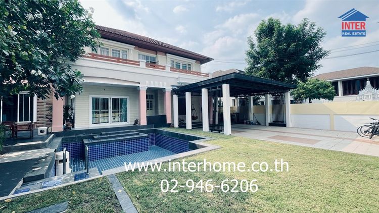 บ้านเดี่ยว 2 ชั้น 198 ตร.ว. หมู่บ้านมณีรินทร์ เอ็กคลูซีฟ ซอยบ้านกลาง1-4 ถนนรังสิต-ปทุมธานี ถนนพหลโยธิน เมืองปทุมธานี ปทุมธานี