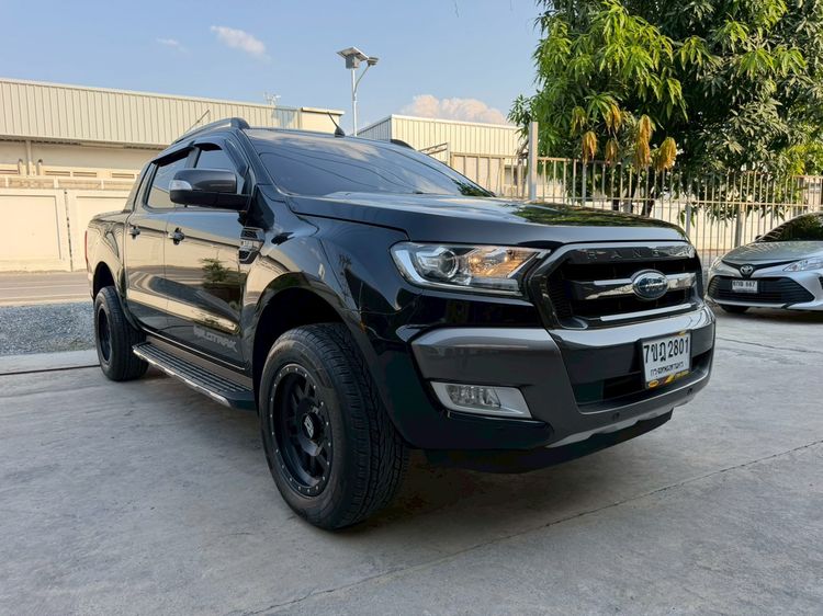 Ford Ranger 2018 3.2 Wildtrak 4WD Pickup ดีเซล ไม่ติดแก๊ส เกียร์อัตโนมัติ ดำ รูปที่ 3