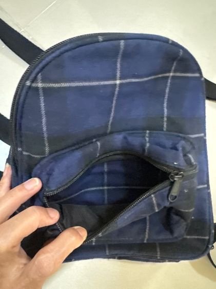 กระเป๋าเป้ ลายสีน้ำเงิน ใบเล็ก 8“ unique ถอดสายได้ น่ารักดี รูปที่ 7
