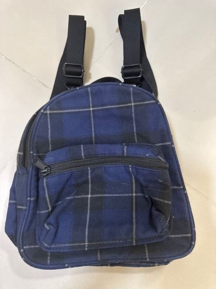 กระเป๋าเป้ ลายสีน้ำเงิน ใบเล็ก 8“ unique ถอดสายได้ น่ารักดี