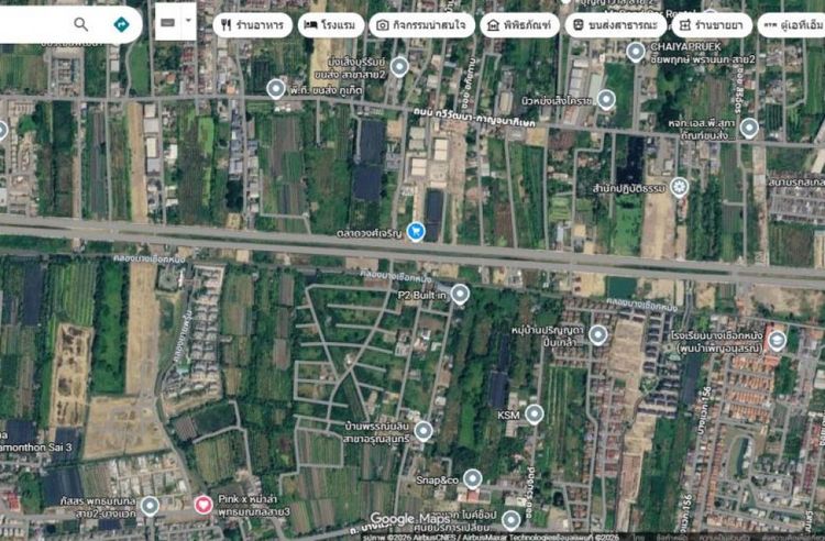 ที่ดินติดถนนพรานนก-พุทธมณฑลสาย4 ช่วงสาย2-สาย3 เนื้อที่700ตรว.